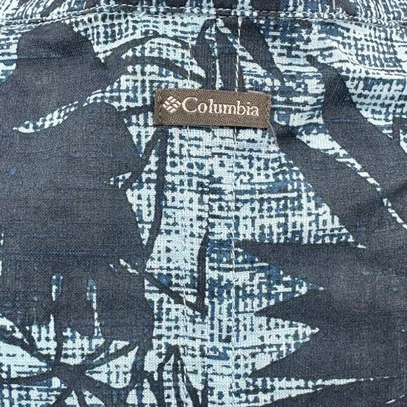 Columbia Top Womens XS Blue Button Up Sleeveless Leaves Tropical Lightweight - Picture 6 of 9